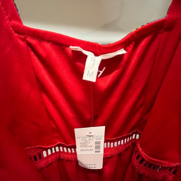 Maurices Red Floral Crisscross Back Mini Dress - Picture 4 of 12